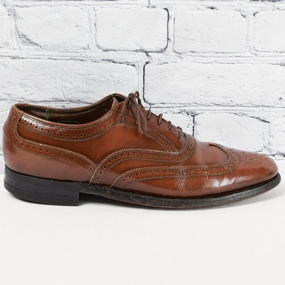 Vintage Men\'s Florsheim Imperial Brown Wingtip Brogue Oxford Dress Shoes - 9 D main image 6